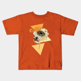 Sunflower and Bee Kids T-Shirt